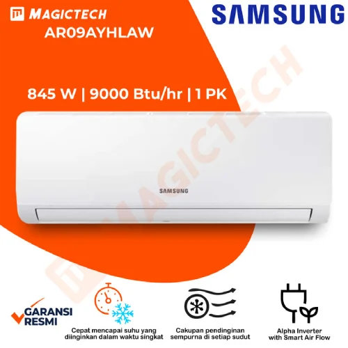 AC Samsung Wall Mounted Split Inverter Alpha Smart Airflow 1 PK – AR09AYHLAWKNSE
