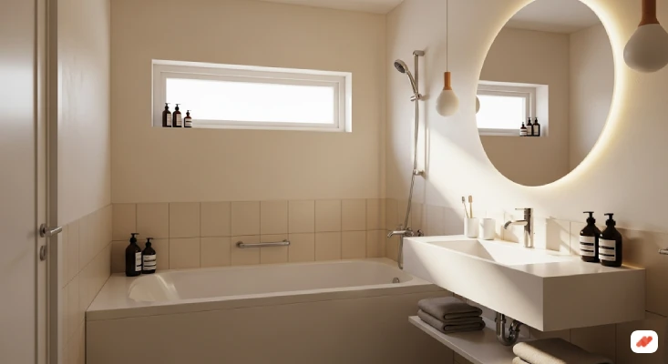 Kamar Mandi dengan Bathtub Mini