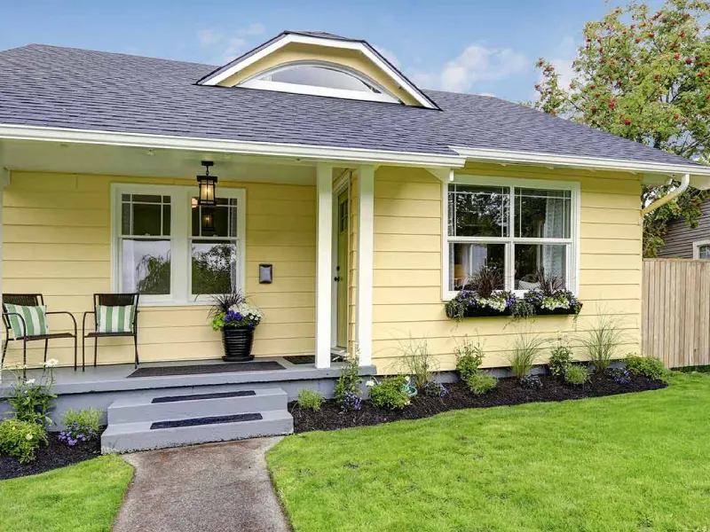 Rumah warna cat adem minimalist Kuning Lemon