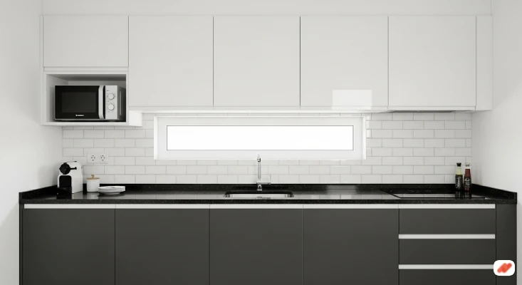 Dapur 2x2 dengan Warna Abu Modern