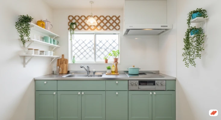 Dapur Sederhana dengan Sentuhan Hijau