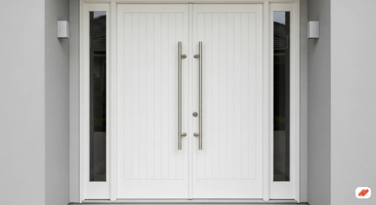 model Pintu Putih Simetris rumah minmalis