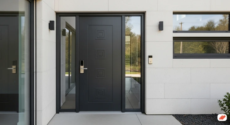 model pintu rumah minimalis 2 pintu terbaru Modern Geometris Simetris