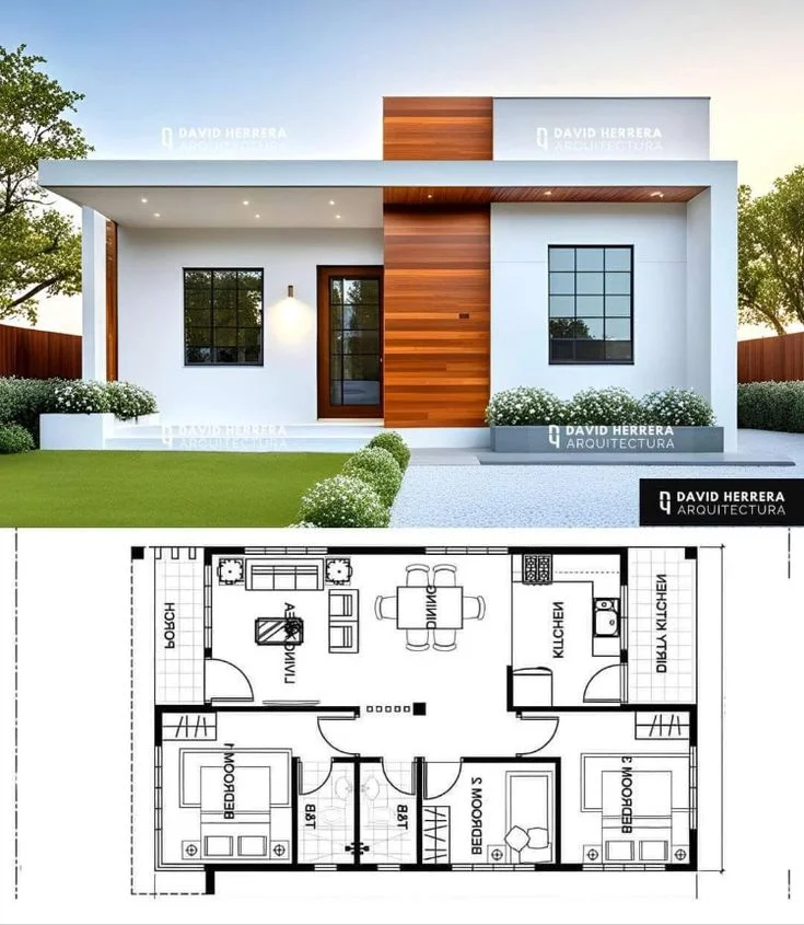 Denah Rumah 3 Kamar Tidur Simple