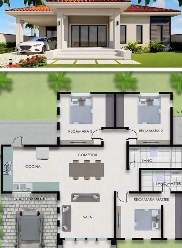 Rumah 3 Kamar Tidur Modern