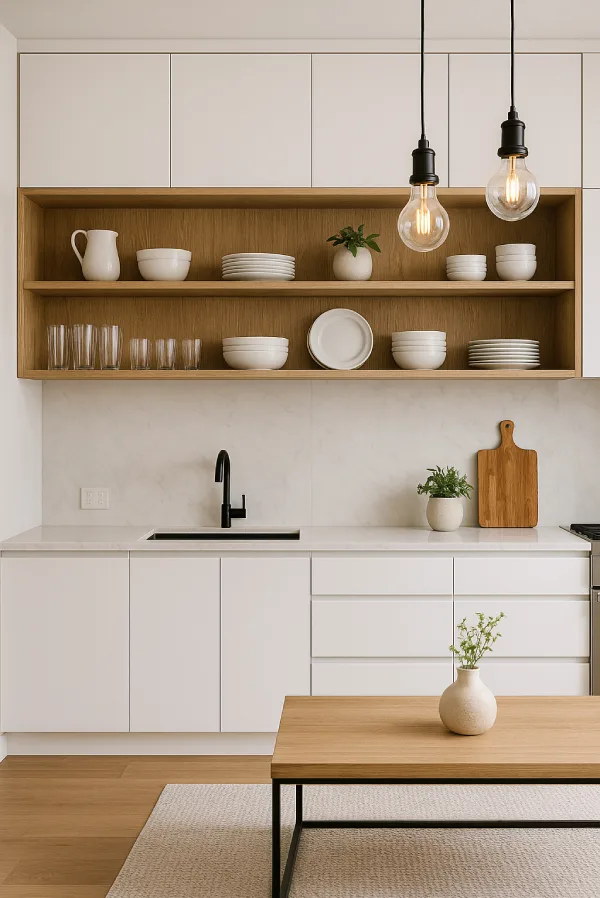 dekorasi dapur minimalis Panel Kayu Hangat