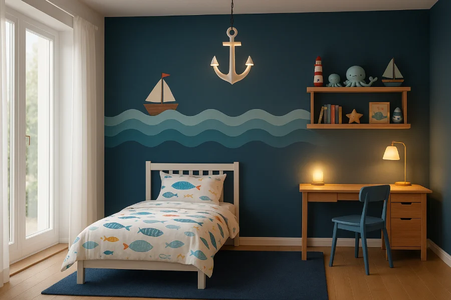 desain Kamar Tidur Anak Bertema Laut