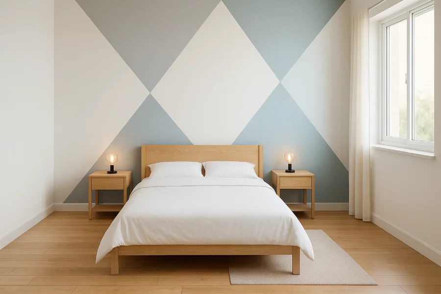 desain cat Kamar Geometris Minimalis