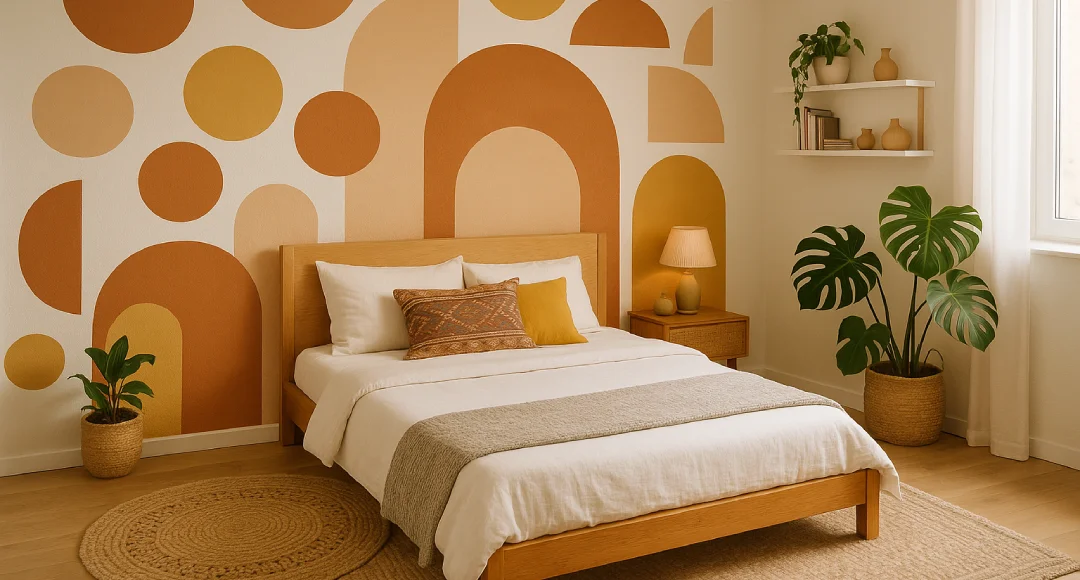 desain cat kamar geometris