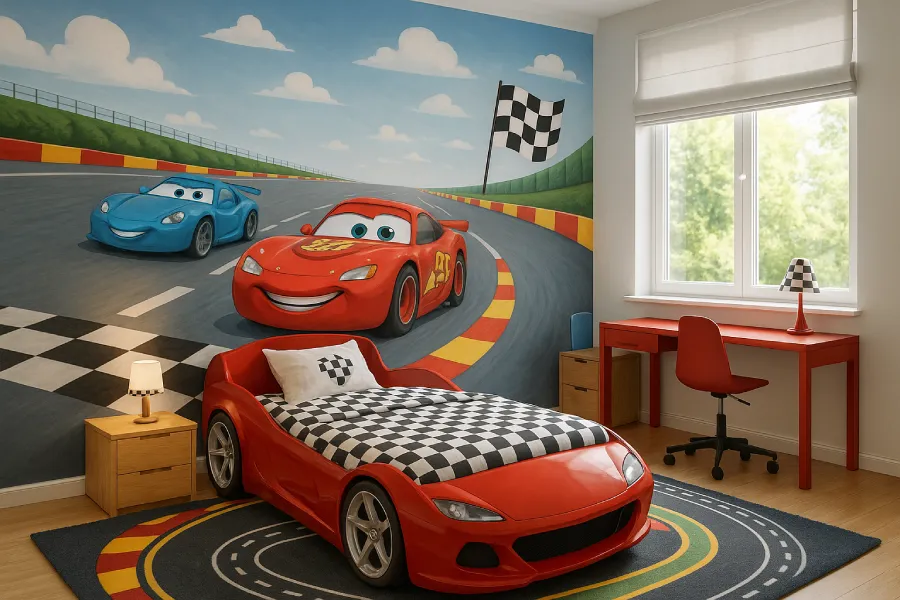 gambar kamar tidur kartun Balap Kartun