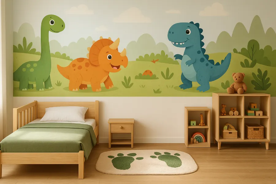 gambar kamar tidur kartun Petualangan Dino Ceria