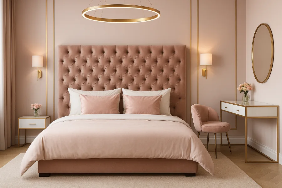 kamar anak perempuan mewah Pink Gold