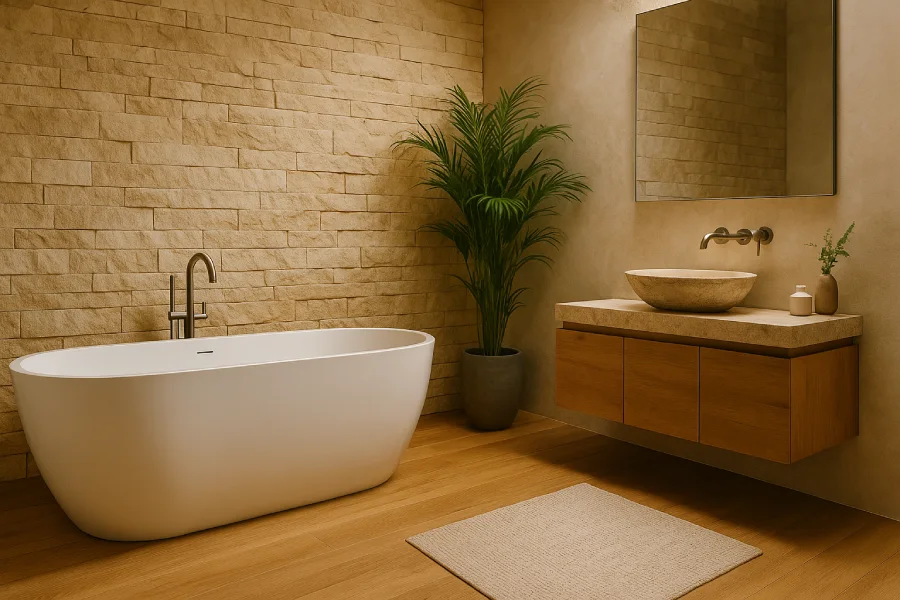 kamar mandi mewah minimalis Luxury Natural Stone