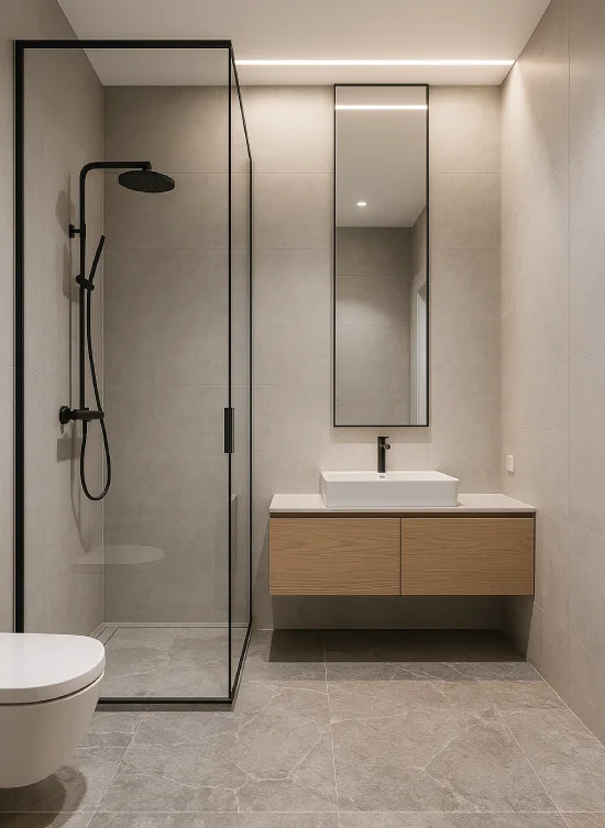 kamar mandi mewah minimalis Shower Walk-in