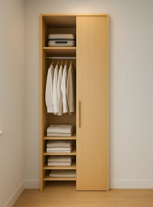 Desain lemari pakaian untuk kamar sempit Compact Vertical