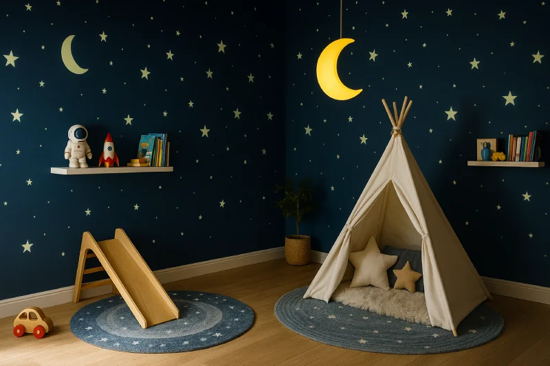Ruang bermain anak minimalis Fantasi Bintang