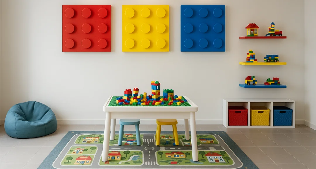 Ruang bermain anak minimalis tema lego