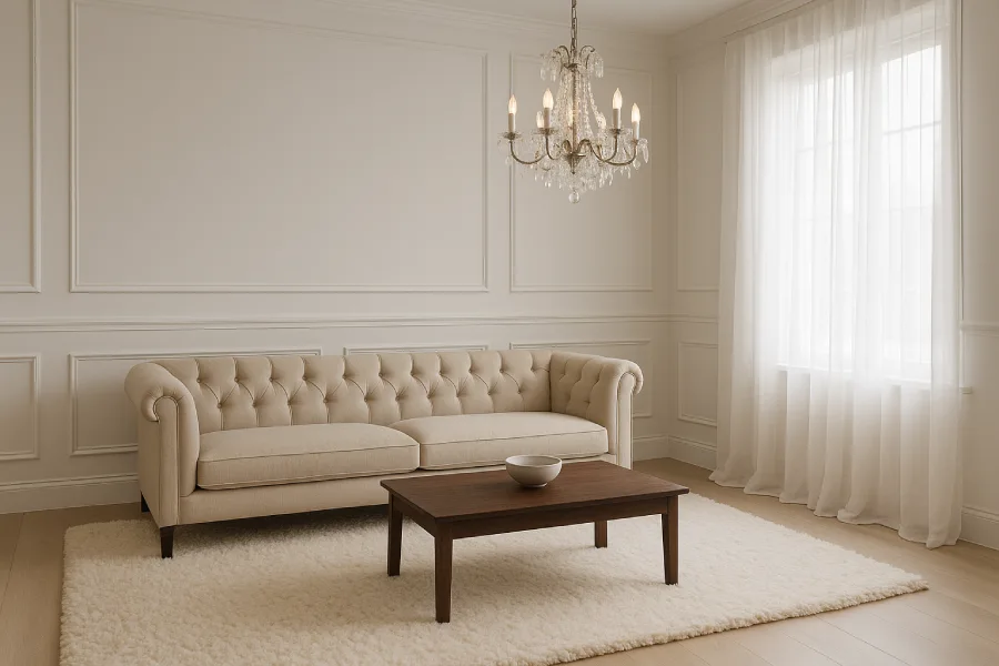 desain interior ruang keluarga Klasik Elegan