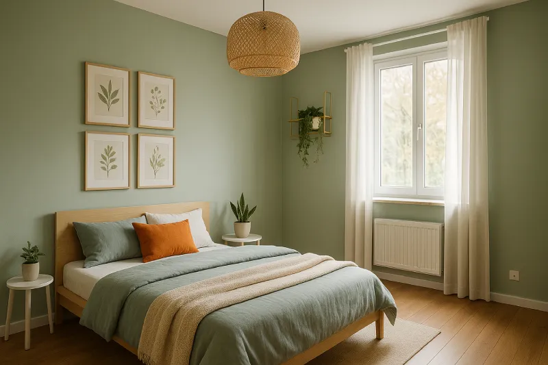 desain kamar tidur aesthetic Bohemian Minimalist