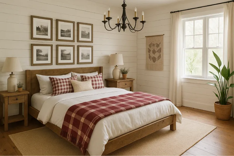 desain kamar tidur aesthetic Rustic Farmhouse