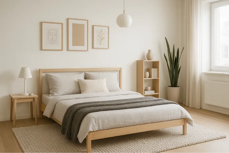 desain kamar tidur aesthetic Skandinavia Tenang