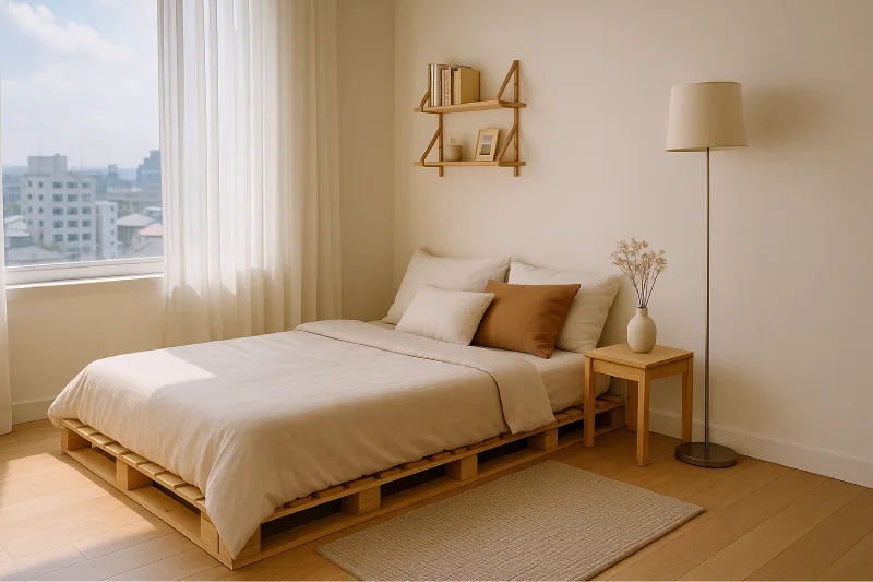 desain kamar tidur lesehan ala korea Cozy Natural
