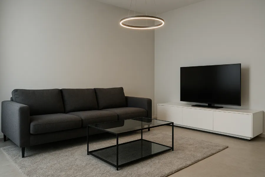 desain ruang keluarga minimalis Terbuka Modern