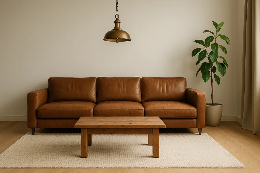 desain ruang keluarga minimalis elegan Rustic