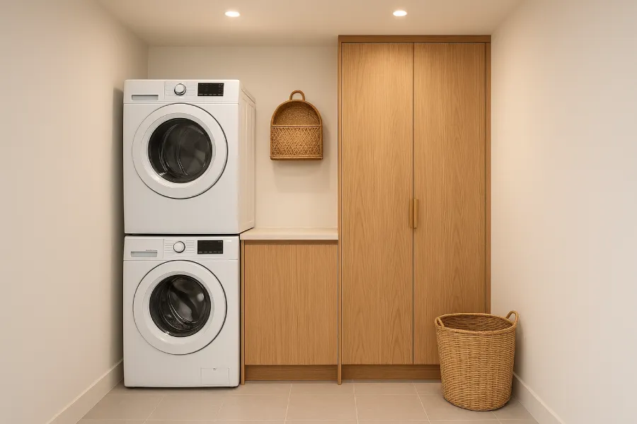 desain ruang laundry japandi 2 masin cuci