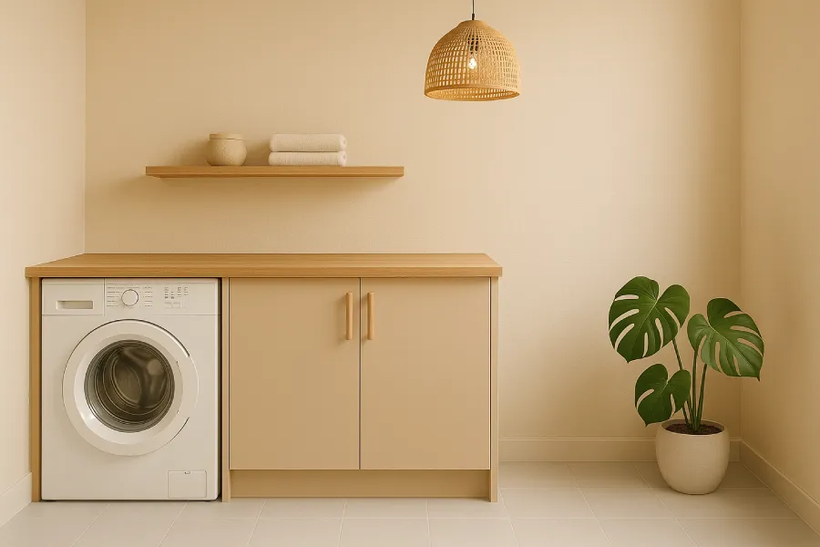 desain ruang laundry japandi Rapi Modern