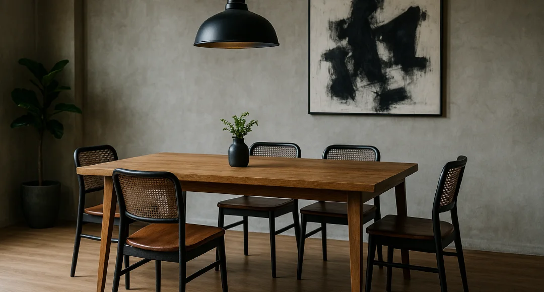 10 Inspirasi Terbaru Desain Ruang Makan Gaya Industrial, Tampilan Artistik