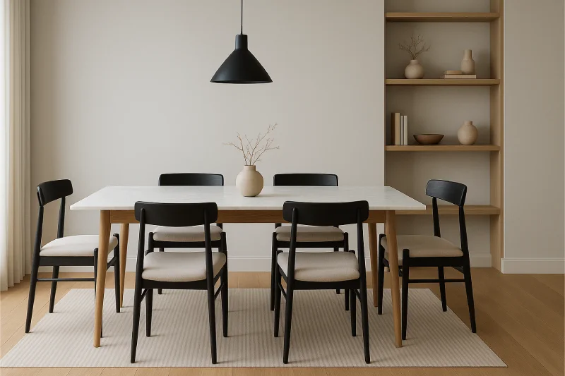 desain ruang makan japandi Modern Japandi