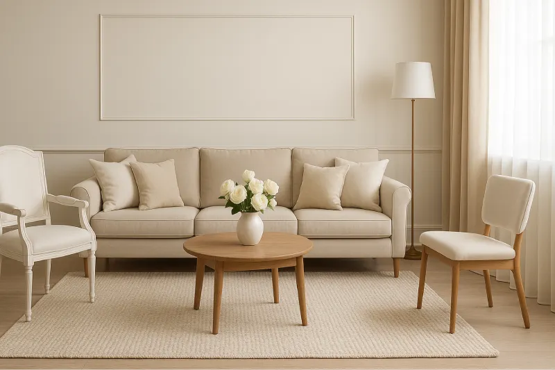 inspirasi desain interior ruang tamu Minimalis Klasik