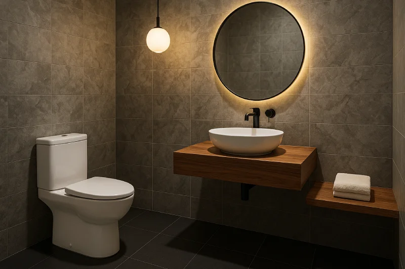 kamar mandi wc duduk gaya modern Kontemporer Elegan