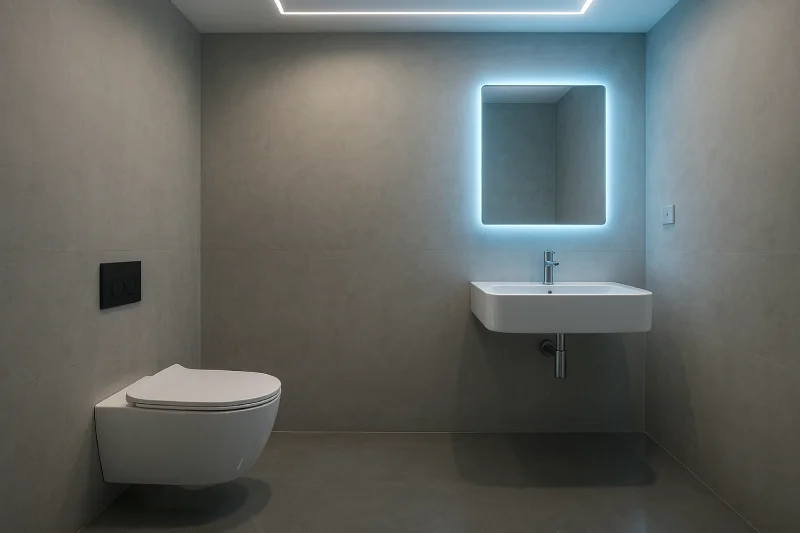 kamar mandi wc duduk gaya modern Minimalis Futuristik
