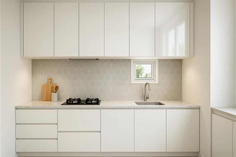 Desain Dapur Minimalis 2x2 Putih Mengkilap