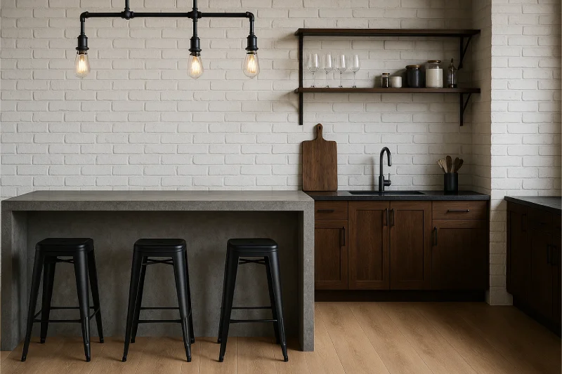 desain dapur minimalis mini bar Bar Industrial Elegan