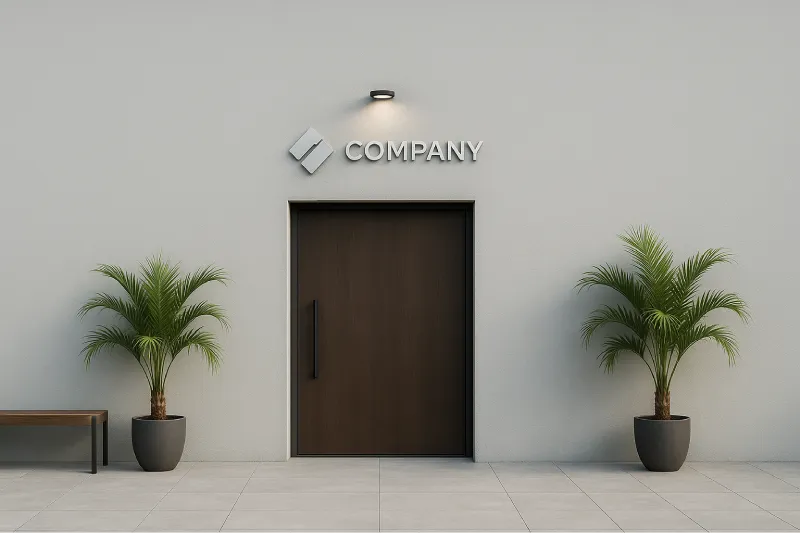 desain kantor minimalis tampak depan Lampu Sorot Elegan