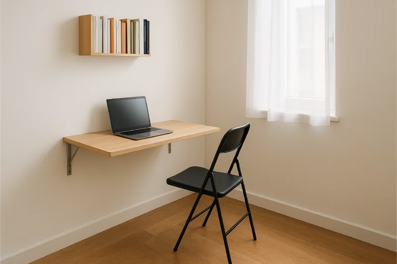 desain ruang kantor kecil minimalis denganMeja Lipat