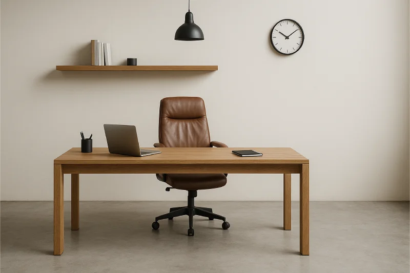 desain ruang kerja direktur minimalis Lantai Beton