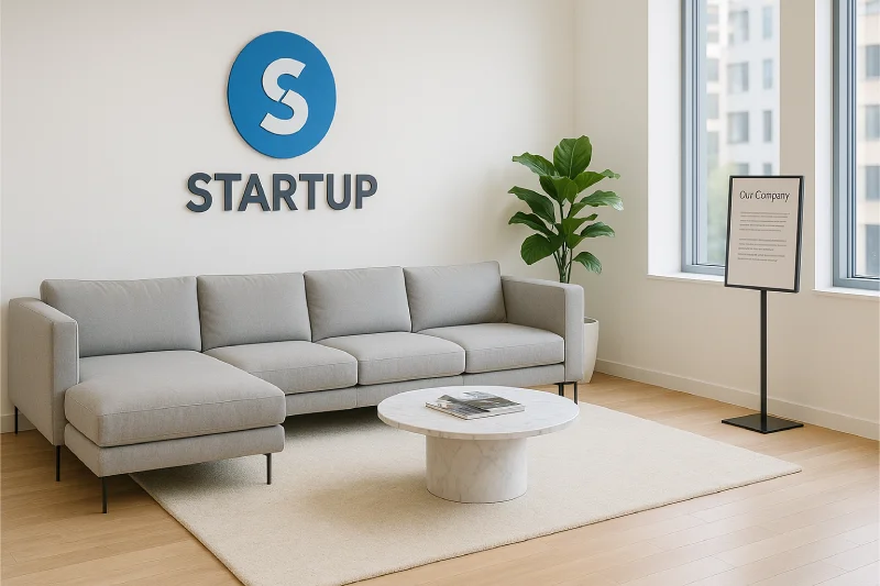desain ruang tunggu kantor startup