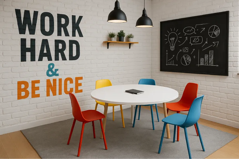 inspirasi desain ruang rapat milenial Kursi Warna-Warni