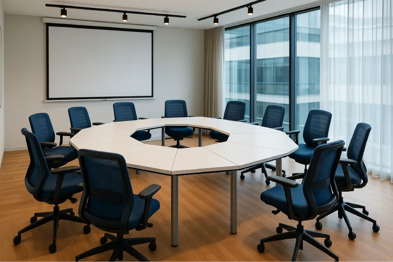 inspirasi desain ruang rapat milenial Meja Modular Fleksibel