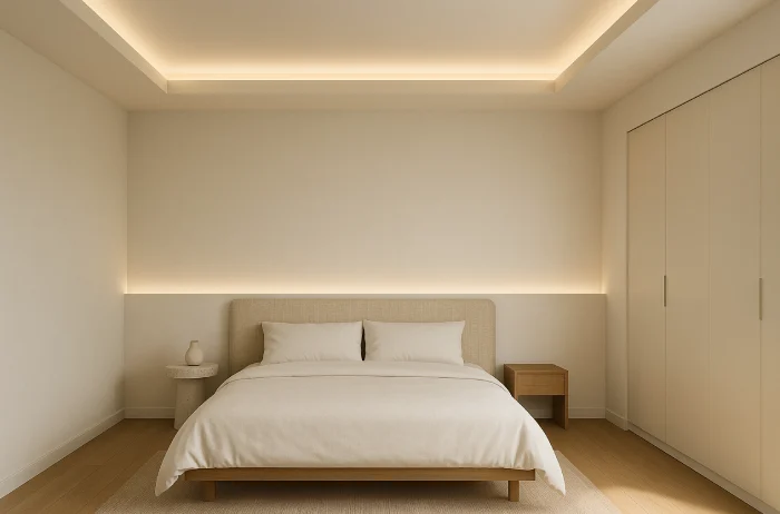 Plafon kamar tidur minimalis sederhana Cahaya Sembunyi Ganda_