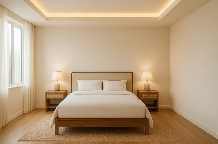 Plafon kamar tidur minimalis sederhana Drop Ceiling Hangat_