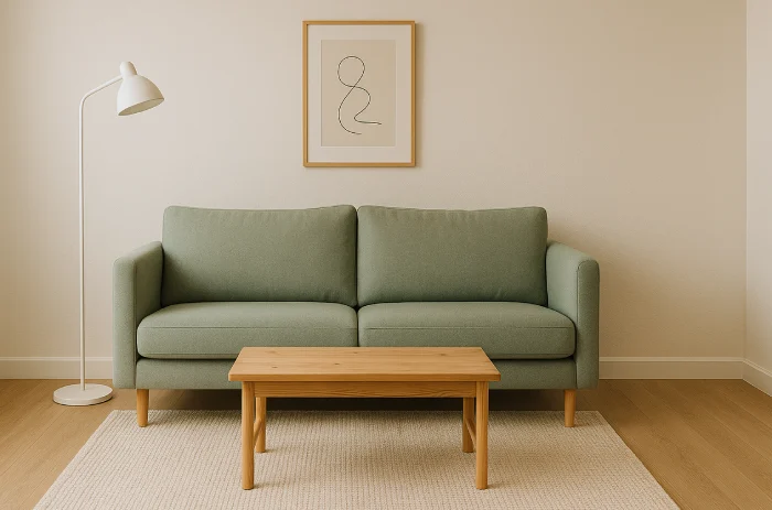 Sofa minimalis untuk ruang tamu kecil Hijau Sage Segar