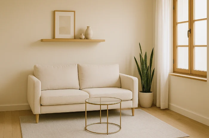 Sofa minimalis untuk ruang tamu kecil Two-Seater Putih