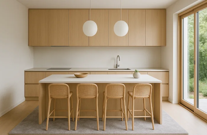 dapur minimalis ukuran 4x6 Island Kayu Panjang