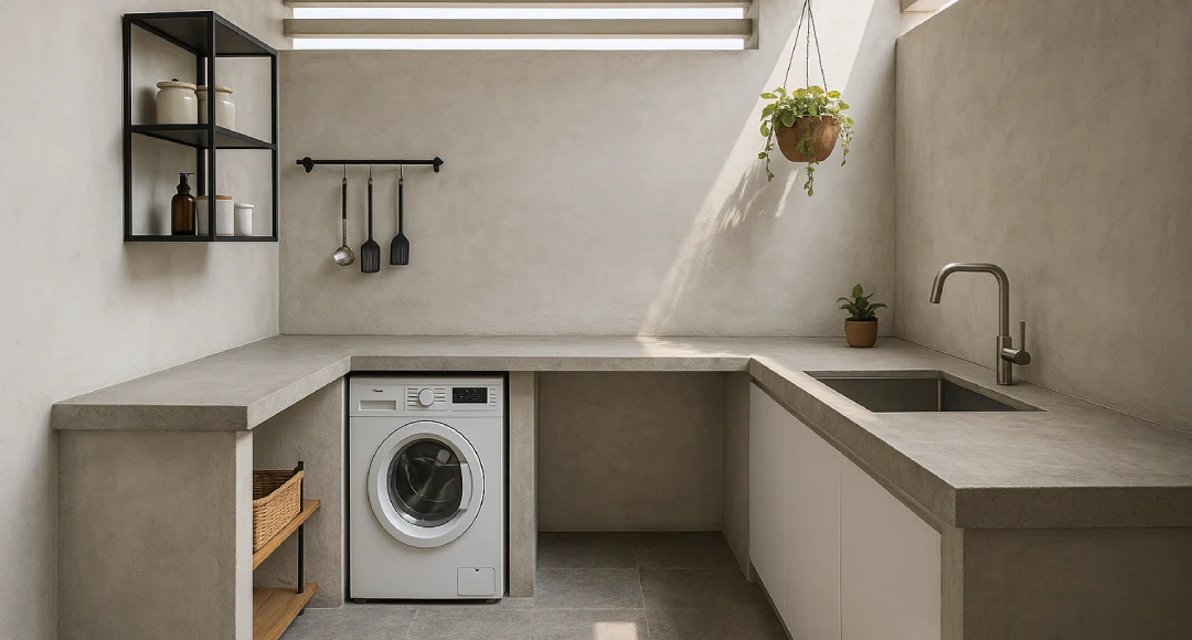 10+ Inspirasi Desain Dapur dan Tempat Cuci Baju Jadi Satu Gaya Minimalis