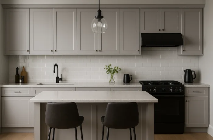 desain dapur klasik minimalis Abu-abu Modern Klasik